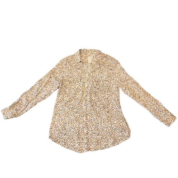 Chico's Keys Allover Print long-sleeve button down. Viscose. Chico's 0 (size 4) - Picture 8 of 16